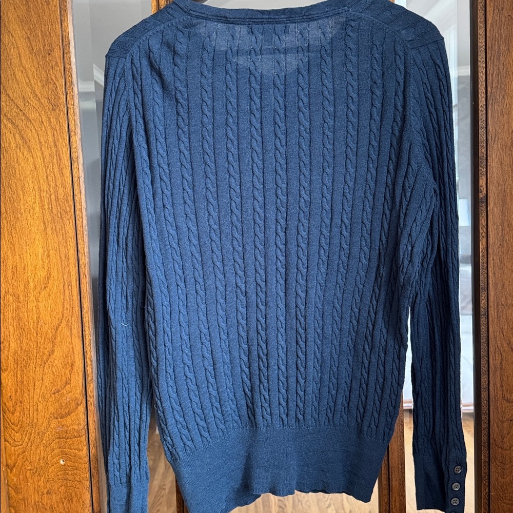 GAP Navy Cable Knit Cardigan - Picture 7 of 9